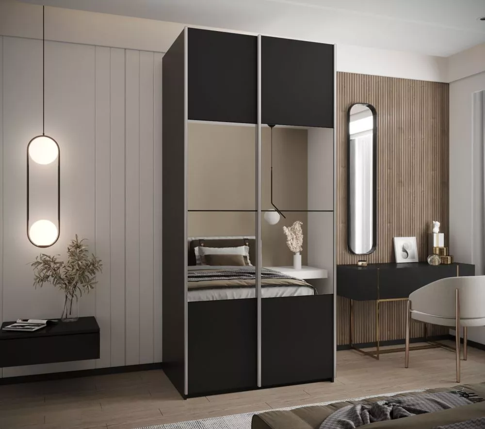 Skapis Lux 4 · Melna · 110 × 61 × 245.5 cm