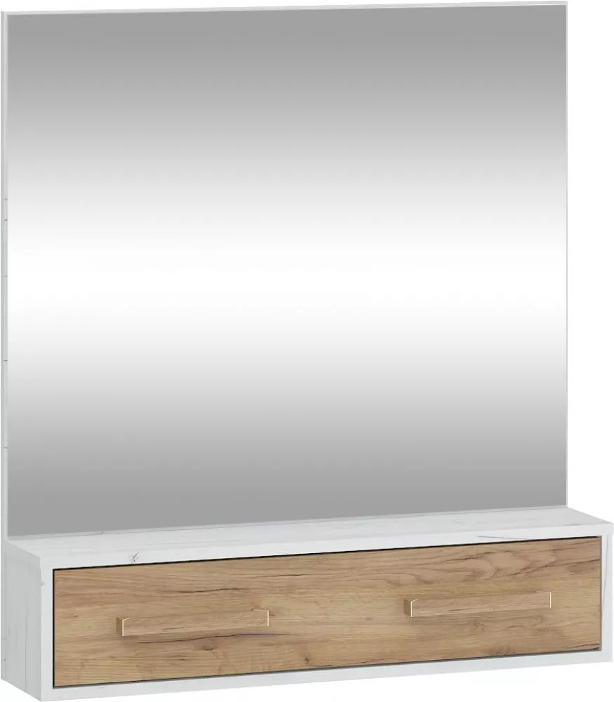 Spogulis Rio 10 · Balts ozols + zelts ozols · 84 × 16 × 91 cm