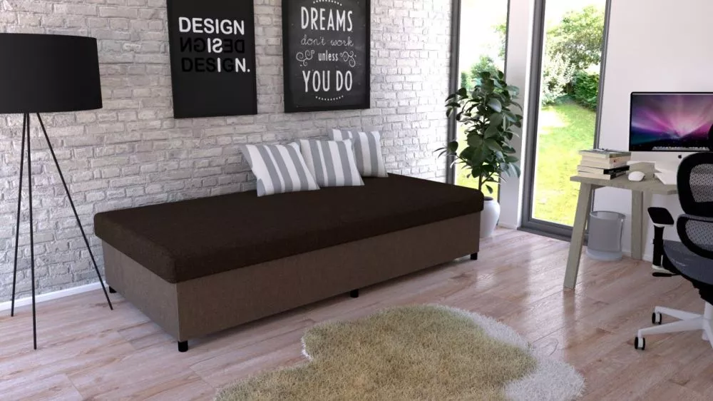 Dīvāns Velno Standard · Tumši brūns + brūns · 80 × 200 × 37 cm