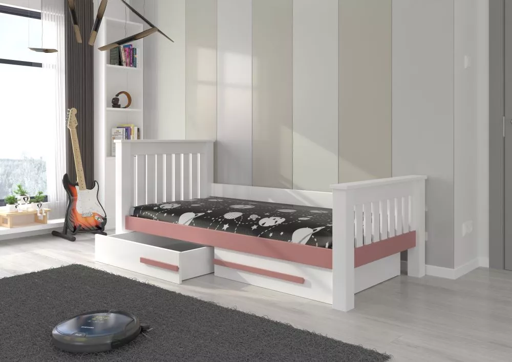 Bērnu gulta Carmel Colour ar stelāžu Guļamvietas platums: 80 cm, Guļamvietas garums: 180 cm, · 95 × 197 × 97 cm