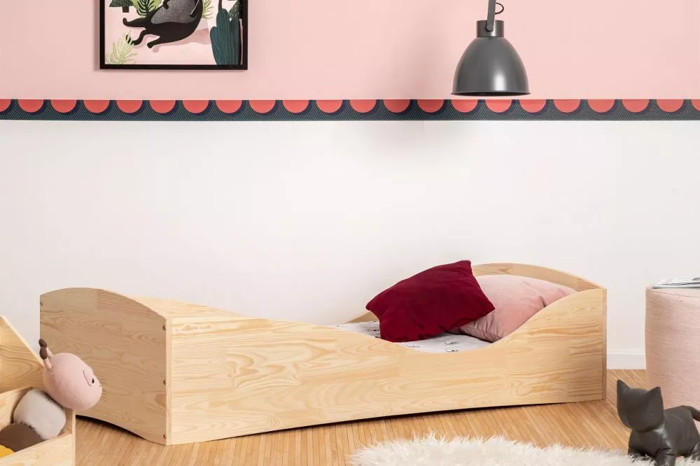 Bērnu gulta Pepe 5 ar stelāžu Guļamvietas platums: 80 cm, Guļamvietas garums: 180 cm, · Priede · 84 × 184 × 40 cm