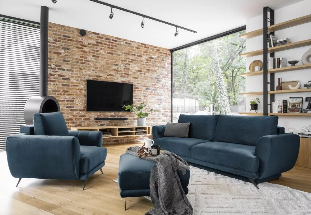 Komplekts Megis 3S+1S+P Lux standard · Zila · 95 × 250 × 90 cm