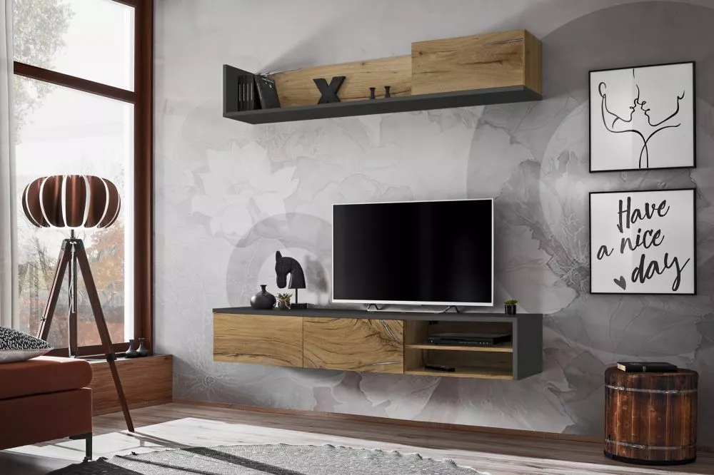 Sekcija Dallas Modern Korpusa krāsa: tumšais ozols, · 180 × 40 × 180 cm