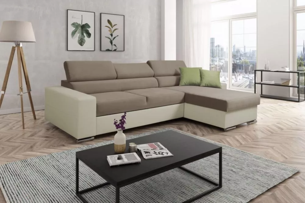 Dīvāns Lotus standard · Bēšs + krēms · 175 × 270 × 90 cm