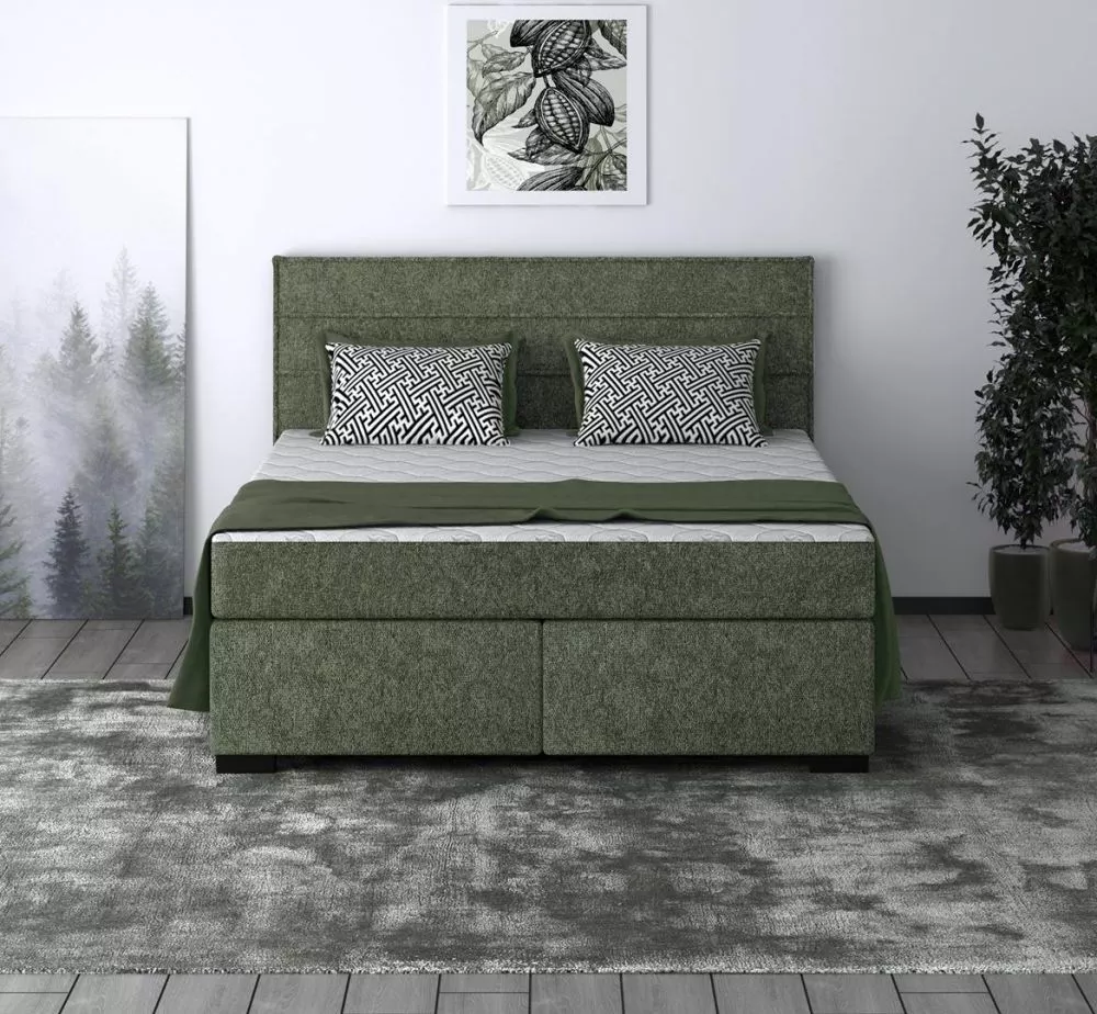 Gulta Mauro Standard ar stelāžu Guļamvietas platums: 160 cm, Guļamvietas garums: 200 cm, stelāžas tips: koka, · Zaļš · 1