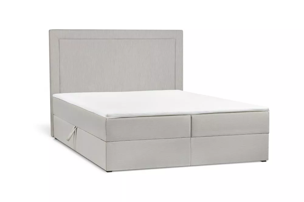 Gulta Rosa Boxspring standard Guļamvietas platums: 140 cm, Guļamvietas garums: 200 cm, · Gaiši pelēks · 142 × 207 × 123 