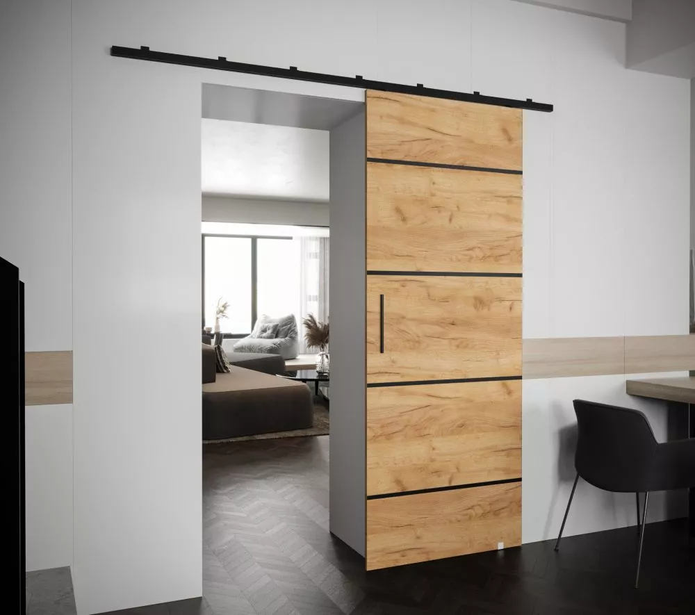 Bīdāmās durvis Zonda 4 · Ozols craft zelts · 90 × 204 cm
