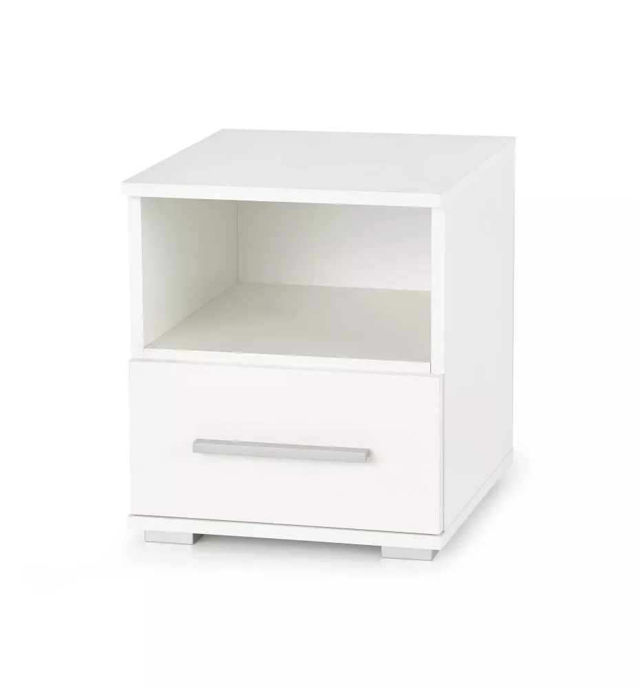 Naktsgaldiņš Lima SN-1 Korpusa krāsa: balts, Elementu krāsa: balts, · 39 × 40 × 44 cm