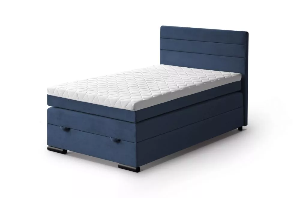 Gulta Teddy 120x200 Boxspring Standard Guļamvietas platums: 120 cm, Guļamvietas garums: 200 cm, · Tumši zils · 126 × 207