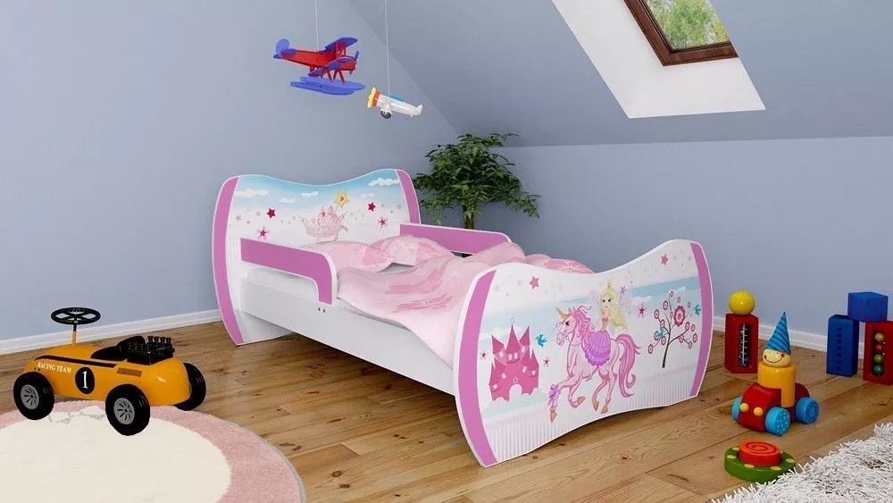 Bērnu gulta Dream L01 140x70 DM02 ar stelāžu Guļamvietas platums: 70 cm, Guļamvietas garums: 140 cm, · 94 × 144 × 71 cm