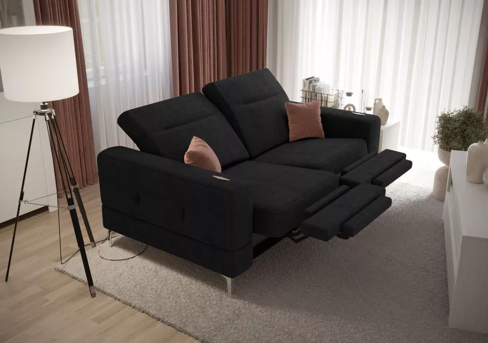 Dīvāns Malibu 2 Sofa Relax standard · Melns · 95 × 180 × 90 cm