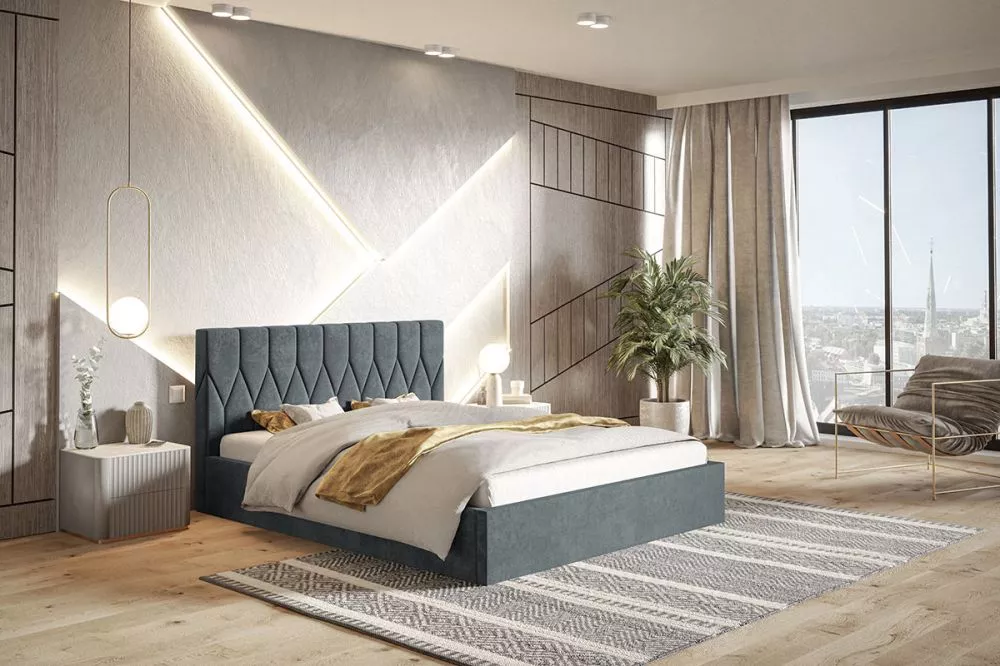 Gulta Gold 9 standard ar stelāžu Guļamvietas platums: 140 cm, Guļamvietas garums: 200 cm, stelāžas tips: koka, · Tumši p