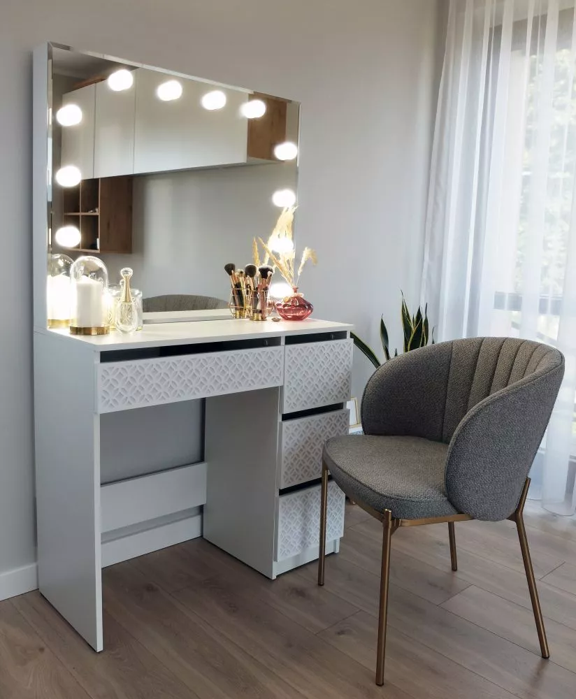 Kosmētikas galds Modern 1 Deco ar LED · 90 × 155 × 40 cm
