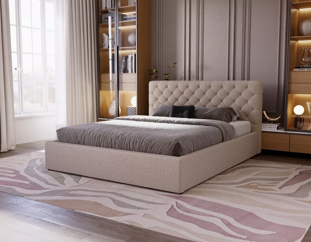 Gulta Molly Slim Standard ar stelāžu Guļamvietas platums: 160 cm, Guļamvietas garums: 200 cm, stelāžas tips: koka, · Bēš