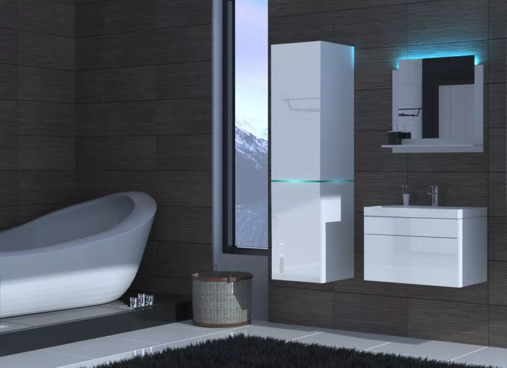 Vannas istabas komplekts Alius 32 ar LED · Balts · 140.4 × 35 cm