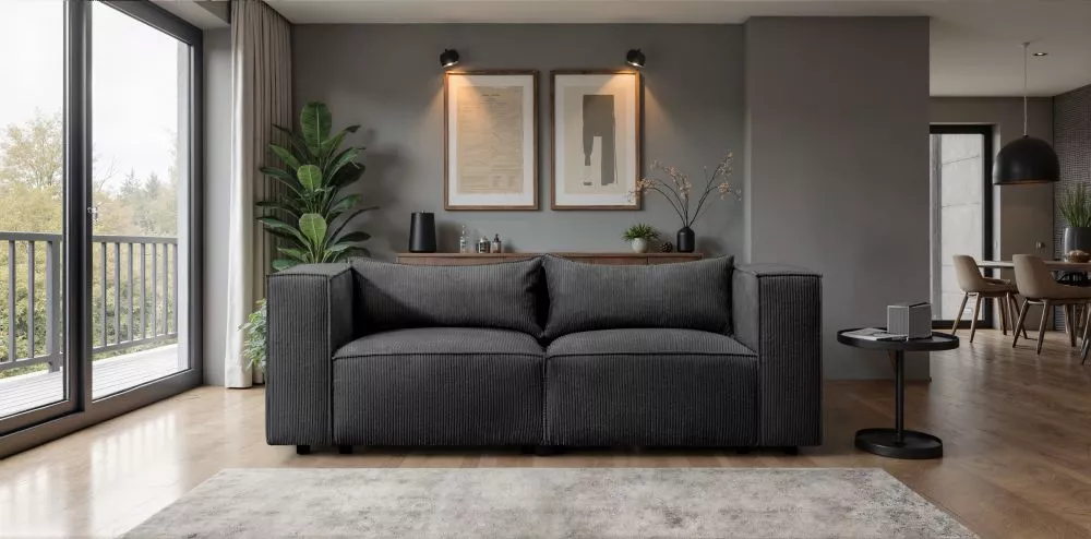 Dīvāns Modulo 3 sofa Standard · Melns · 105 × 210 × 71 cm