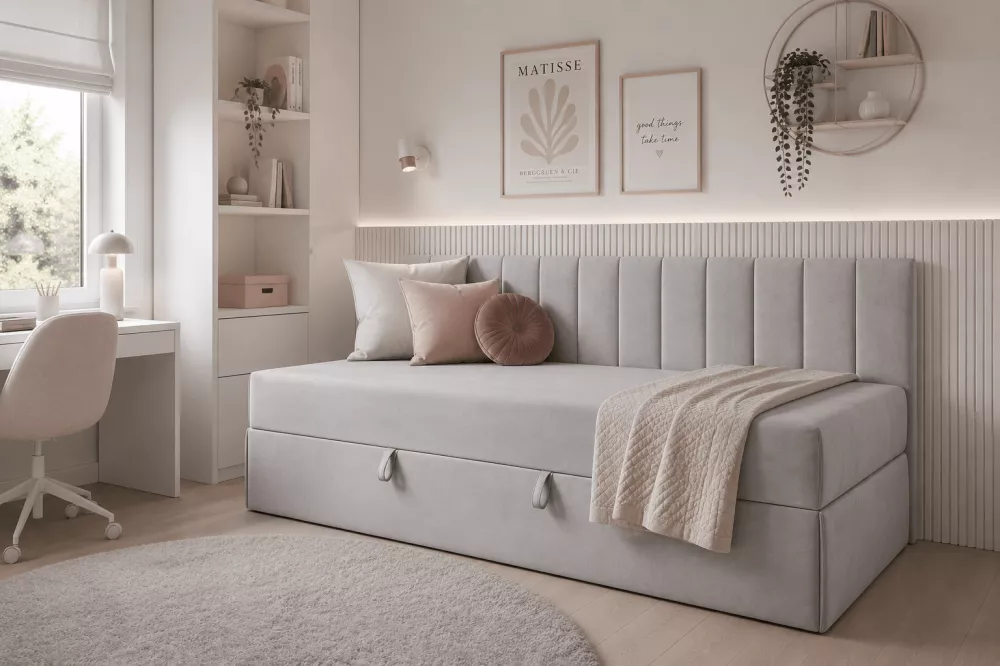 Gulta Intaro 35M Standard Guļamvietas platums: 90 cm, Guļamvietas garums: 200 cm, · Pelēks · 95 × 203 × 89 cm