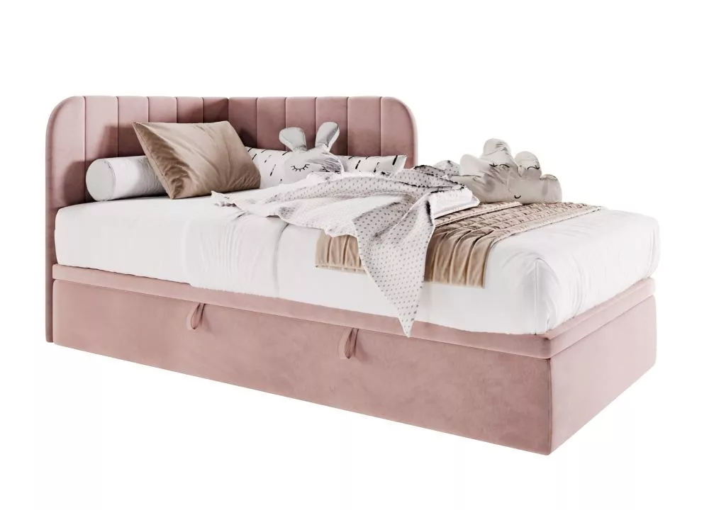 Gulta Kevin 1R Standard Guļamvietas platums: 120 cm, Guļamvietas garums: 200 cm, · Rozā · 126 × 206 × 90 cm
