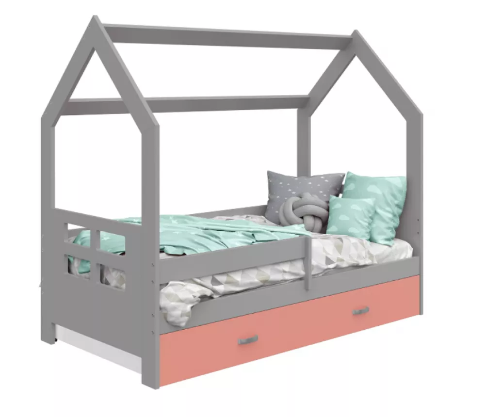 Bērnu gulta Domek D3-D ar stelāžu Guļamvietas platums: 80 cm, Guļamvietas garums: 160 cm, · 87 × 164 × 144 cm