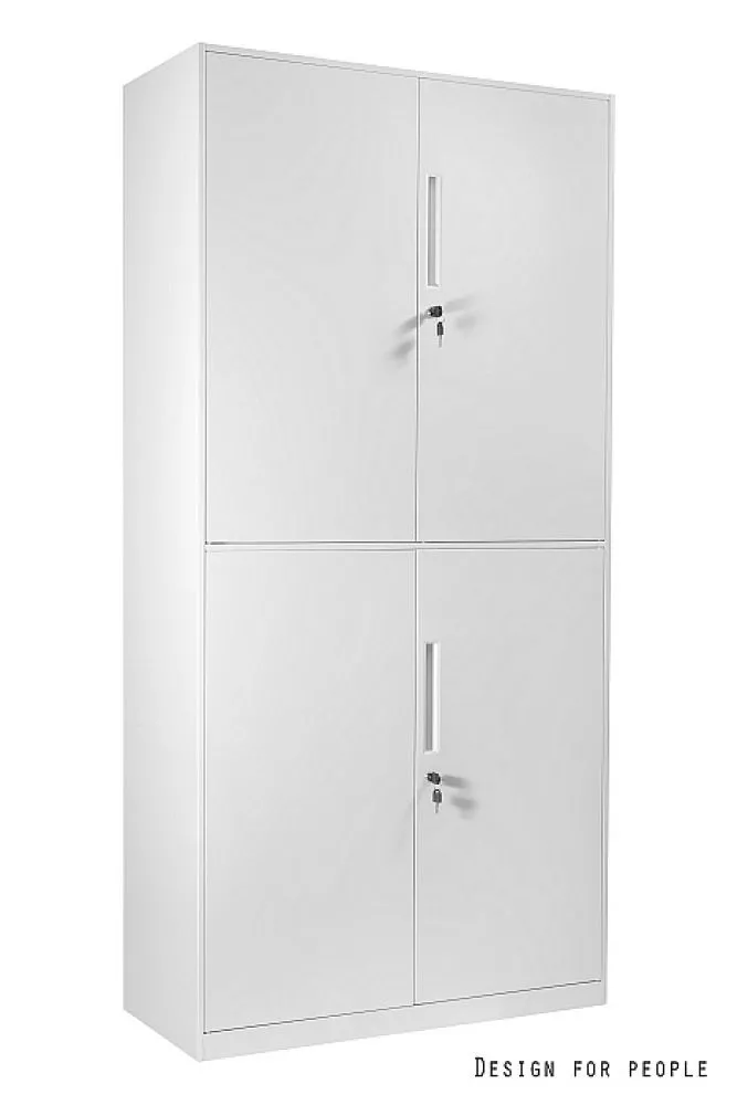 Grāmatu skapis XD-030 Korpusa krāsa: balts, Elementu krāsa: balts, · 90 × 40 × 185 cm