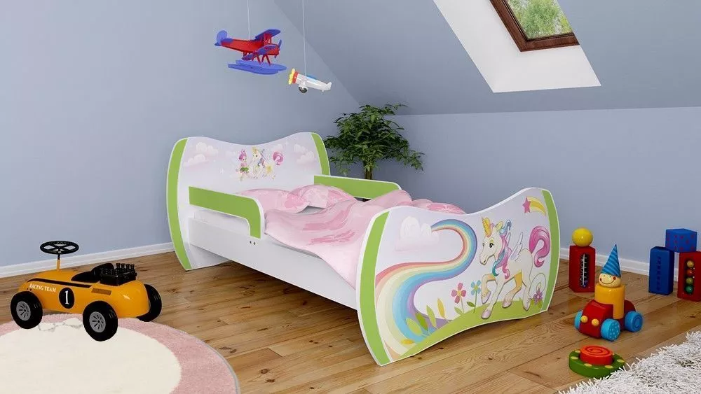 Bērnu gulta Dream L05 180x90 DM16 ar stelāžu Guļamvietas platums: 90 cm, Guļamvietas garums: 180 cm, · 114 × 184 × 71 cm