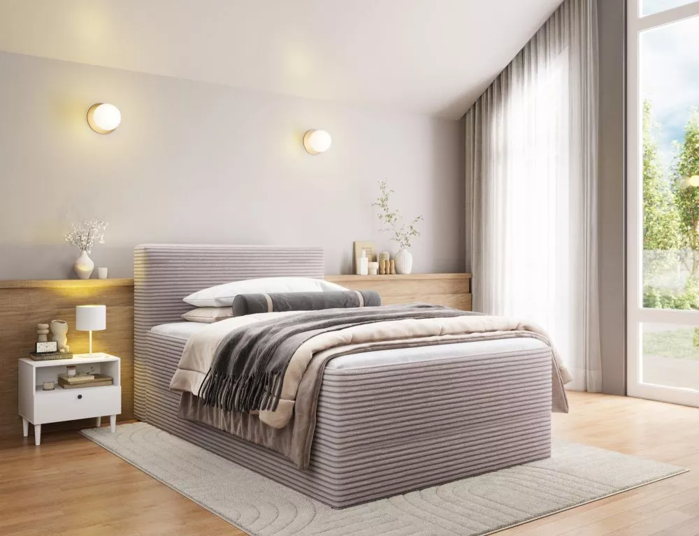 Gulta Alamito Boxspring Standard Guļamvietas platums: 140 cm, Guļamvietas garums: 200 cm, · Gaiši pelēks · 140 × 215 × 1