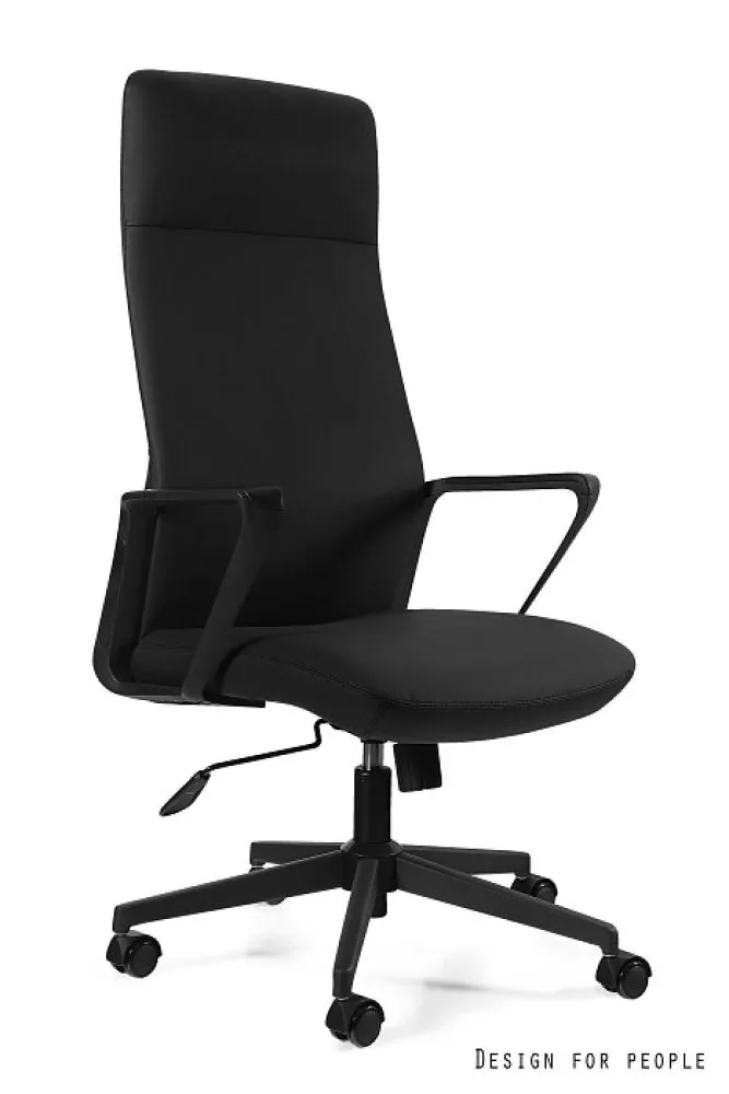 Datorkrēsls Mark Leather · Melns · 70 × 70 × 116 cm
