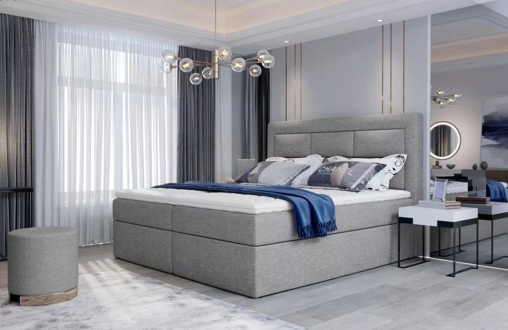 Gulta Vivre Boxspring standard Guļamvietas platums: 140 cm, Guļamvietas garums: 200 cm, · Pelēks · 140 × 215 × 115 cm