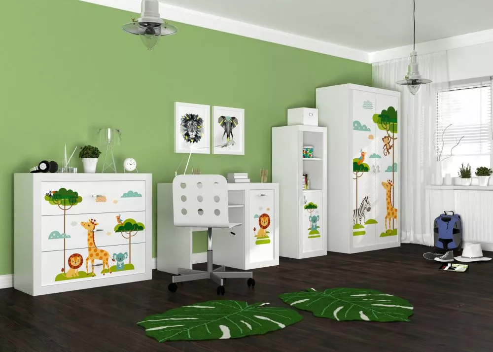 Komplekts Filip Animals Set Zīmējums: Animals, · Balts · 190 cm