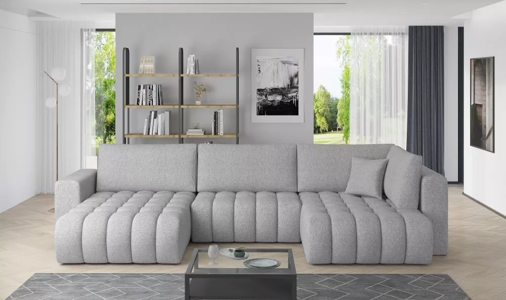 Dīvāns Bonito Premium standard · Gaiši pelēks · 170 × 350 × 85 cm