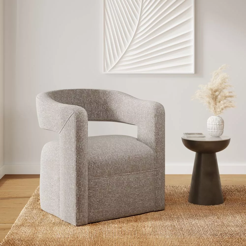 Mīksts krēsls Leith LET73 Sēdvietas dziļums: 58.5 cm, · Gaiši brūns · 73.5 × 76 × 82.5 cm