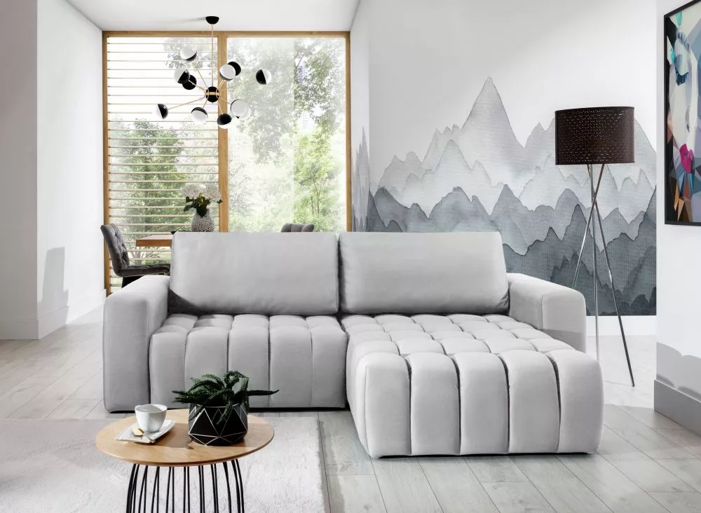 Dīvāns Bonett Premium Standard · Gaiši pelēks · 160 × 245 × 85 cm