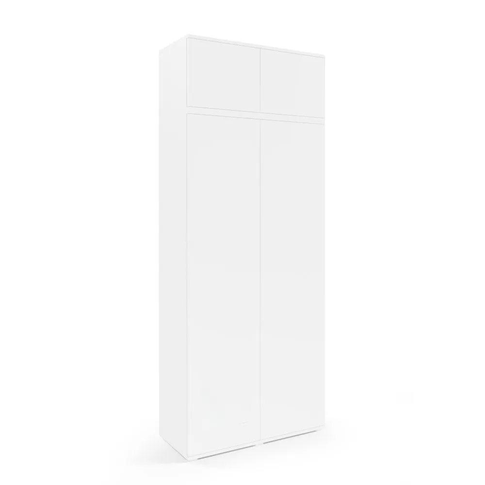 Skapis Amelia 90 Premium Lux · Balts · 90 × 40 × 225 cm