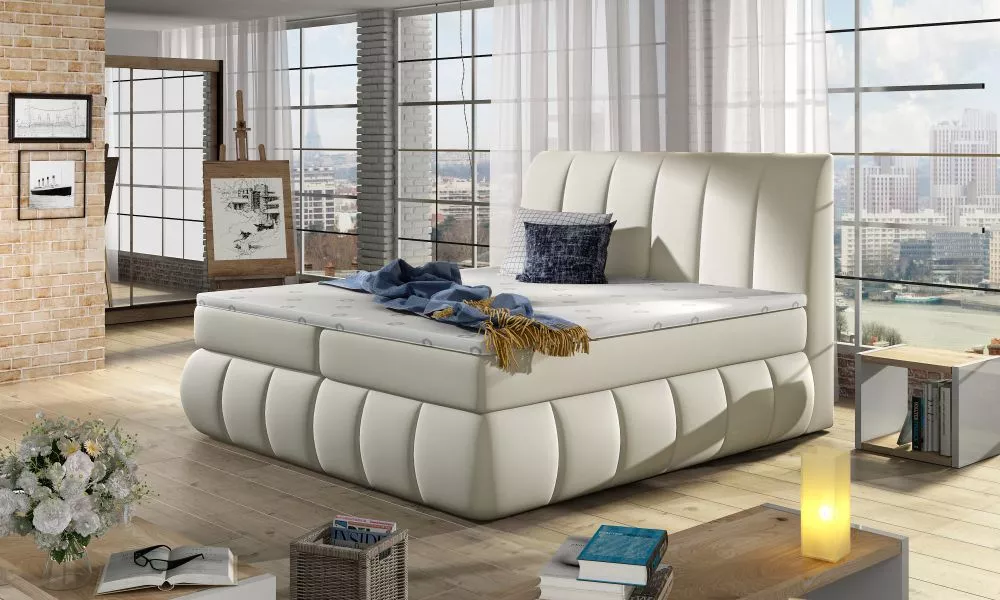 Gulta Vincenzo Boxspring Classic standard Guļamvietas platums: 180 cm, Guļamvietas garums: 200 cm, · Krēma · 200 × 224 ×