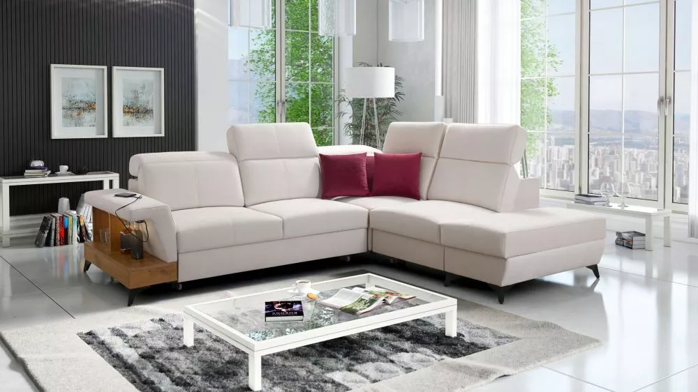 Dīvāns Belutti 7 Lancelot Standard ar LED · Krēma · 236 × 288 × 84 cm