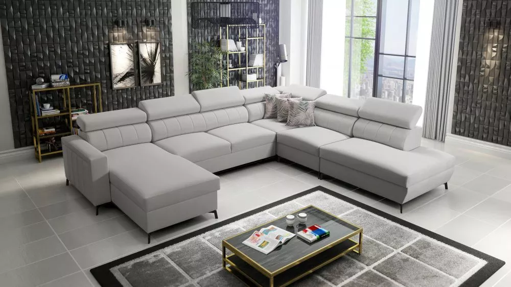 Dīvāns Baltico 9 Premium Standard · Pelēks · 302 × 351 × 83 cm