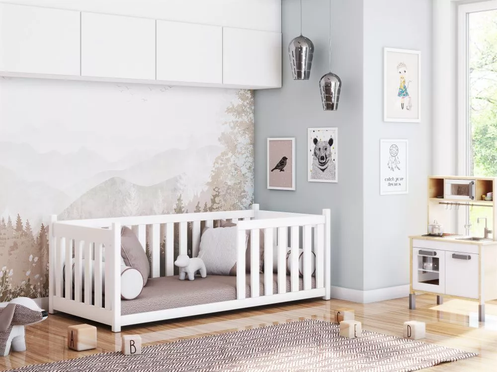 Bērnu gulta Concept 5 ar stelāžu Guļamvietas platums: 90 cm, Guļamvietas garums: 190 cm, · Balts · 97 × 198 × 68 cm