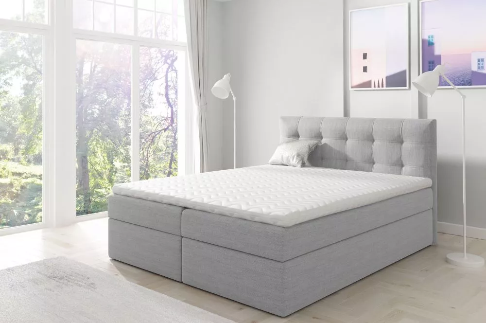 Gulta Top1 Boxspring Premium Standard Guļamvietas platums: 120 cm, Guļamvietas garums: 200 cm, · Gaiši pelēks · 124 × 20