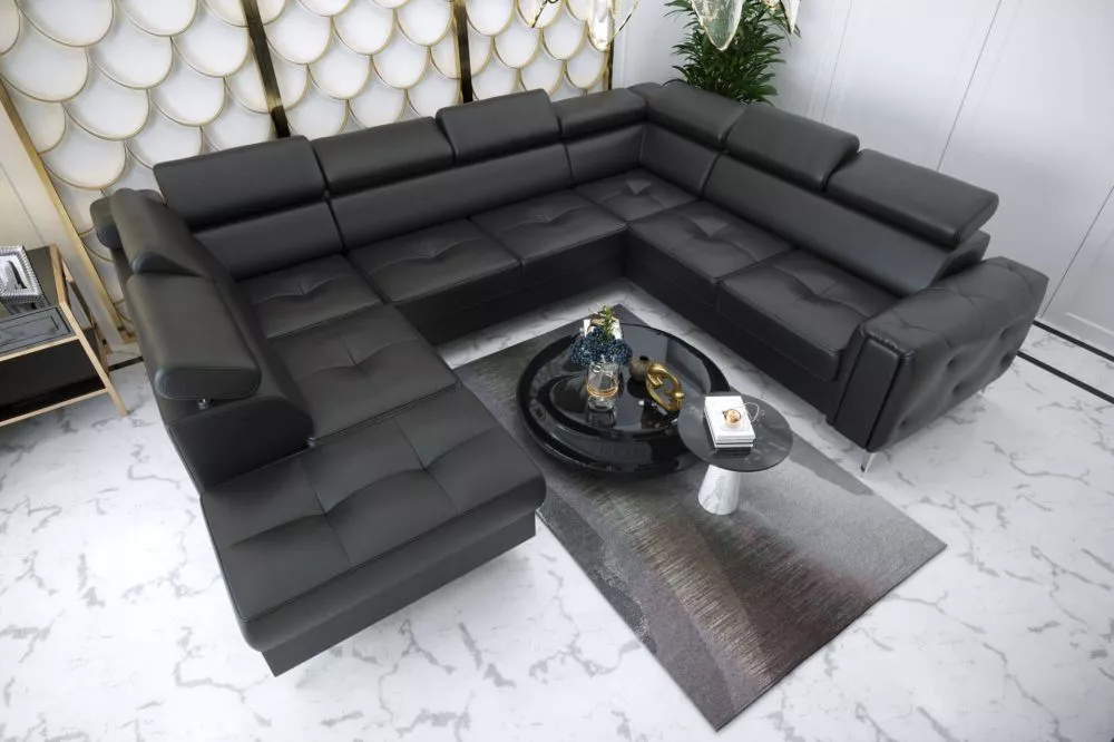 Dīvāns Orion Max 1 standard · Melna · 255 × 350 × 78 cm