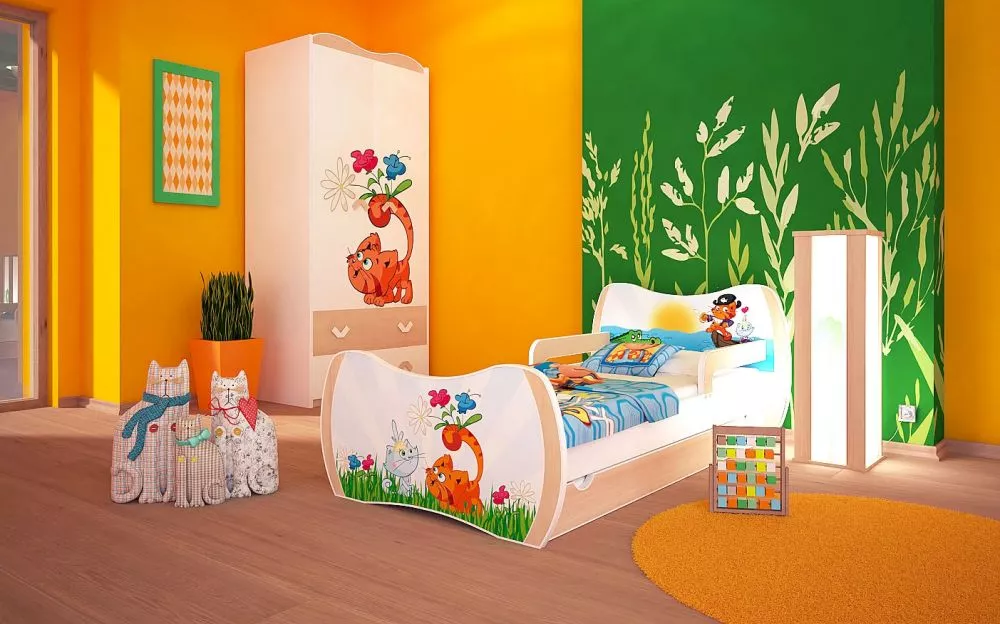 Bērnu gulta Dream L02 140x70 DM25 ar stelāžu Guļamvietas platums: 70 cm, Guļamvietas garums: 140 cm, · 94 × 144 × 71 cm