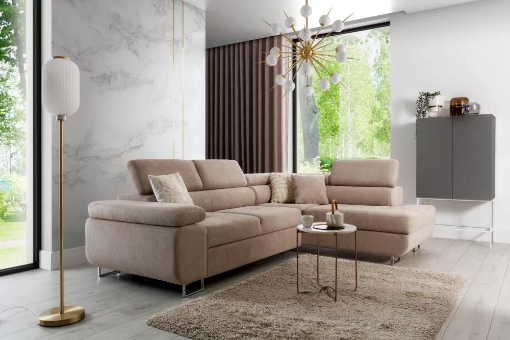 Dīvāns Annabelle L Standard · Bēšs · 201 × 271 × 76 cm