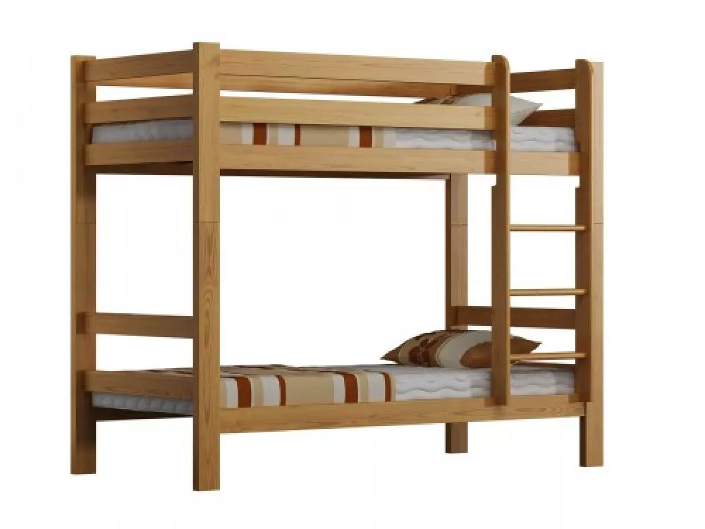 Gulta Bunk NK ar stelāžam Guļamvietas platums: 90 cm, Guļamvietas garums: 200 cm, stelāžas tips: koka, · Alksnis · 103 ×