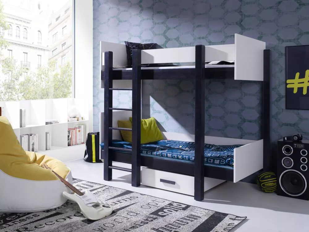 Bērnu gulta Nestor 80x180 ar stelāžām Kāpņu puse: Pa kreisi, Guļamvietas platums: 80 cm, Guļamvietas garums: 180 cm, · 9
