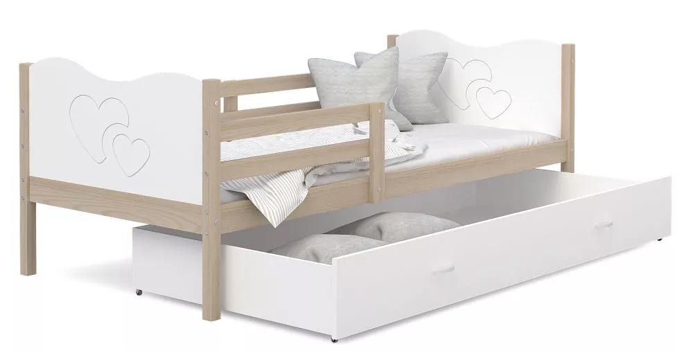 Bērnu gulta Max P 90x200 ar stelāžu Guļamvietas platums: 90 cm, Guļamvietas garums: 200 cm, · 96 × 208 × 74 cm