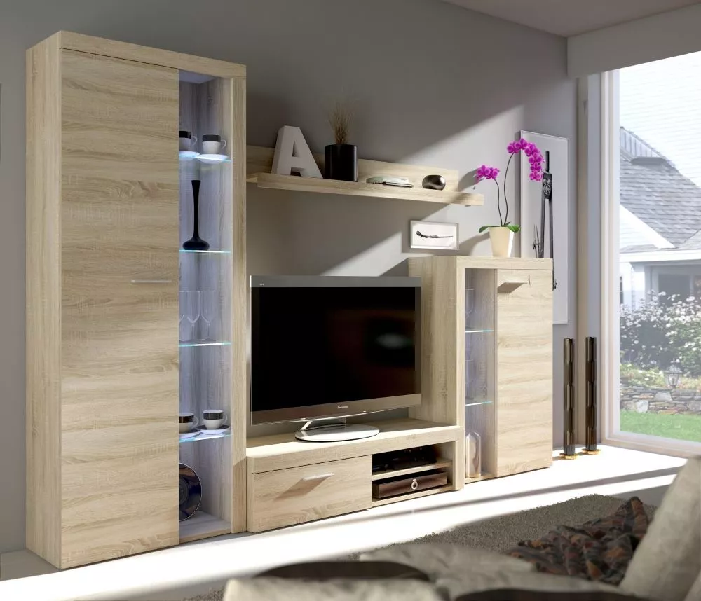Sekcija Rumba ar LED Korpusa krāsa: sonoma, · 270 × 40.2 × 190 cm