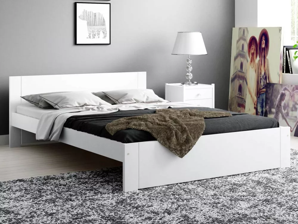 Gulta DMD-9 Magnat ar stelāžu Guļamvietas platums: 140 cm, Guļamvietas garums: 200 cm, · Balts · 148 × 206 × 65 cm
