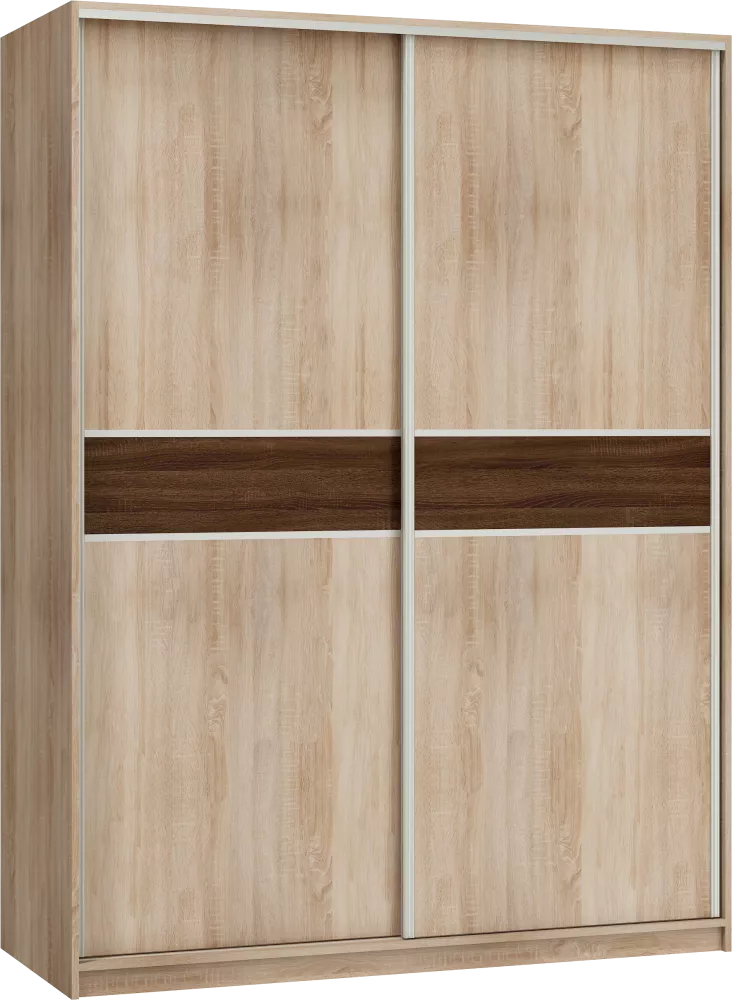 Skapis Puerto 160B · Sonoma + šokolādes sonoma · 160 × 65 × 216 cm