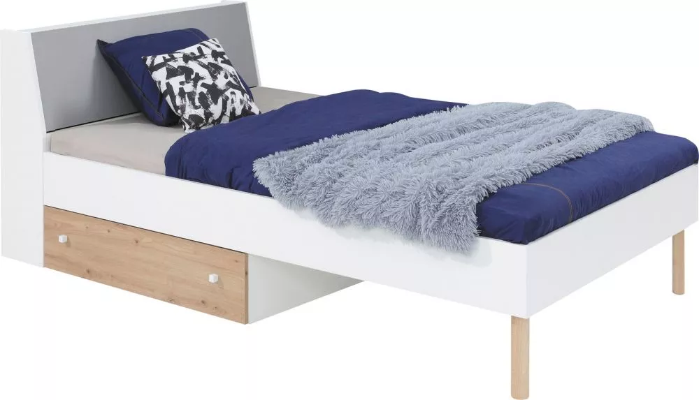 Bērnu gulta Faro FR ar stelāžu Guļamvietas platums: 120 cm, Guļamvietas garums: 200 cm, · 124 × 229 × 81 cm