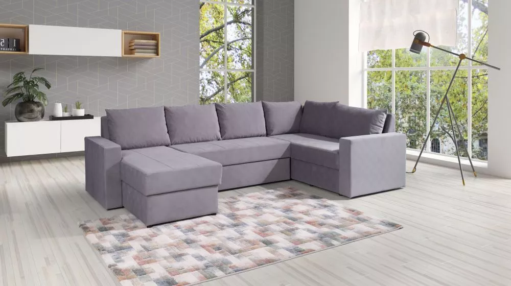 Dīvāns Denver Maxi Standard · Gaiši pelēks · 188 × 300 × 95 cm