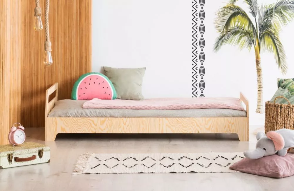 Bērnu gulta Kiki 12 ar stelāžu Guļamvietas platums: 90 cm, Guļamvietas garums: 180 cm, · Priede · 93 × 183 × 80 cm